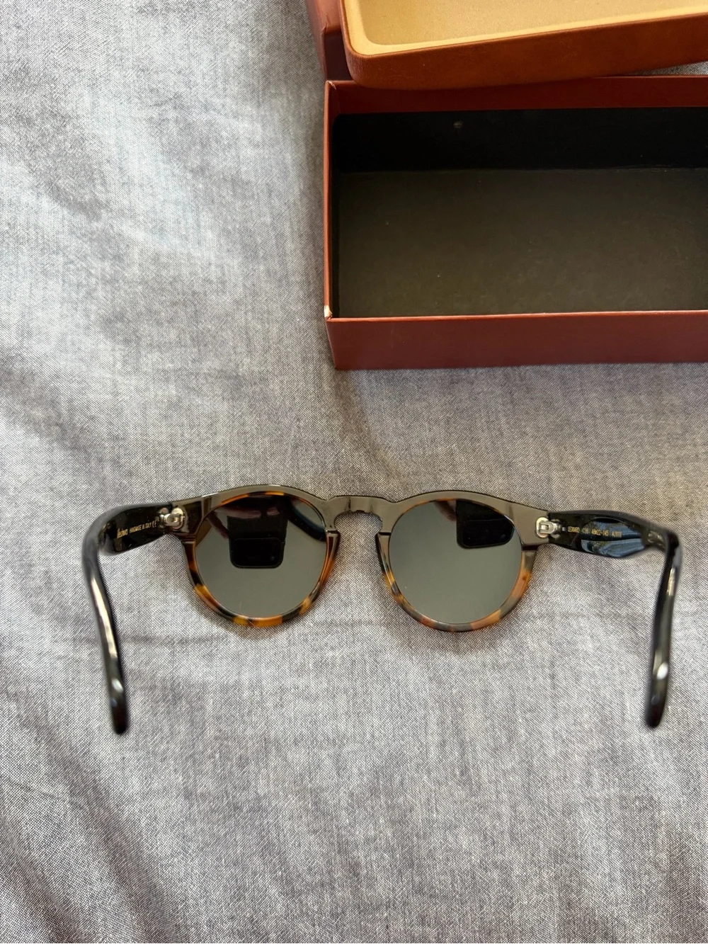 Illesteva Brown Frame Sunglasses with Blue Mirrored Lenses